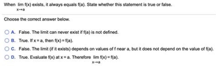 when lim f(x) exists it always equals f(a)