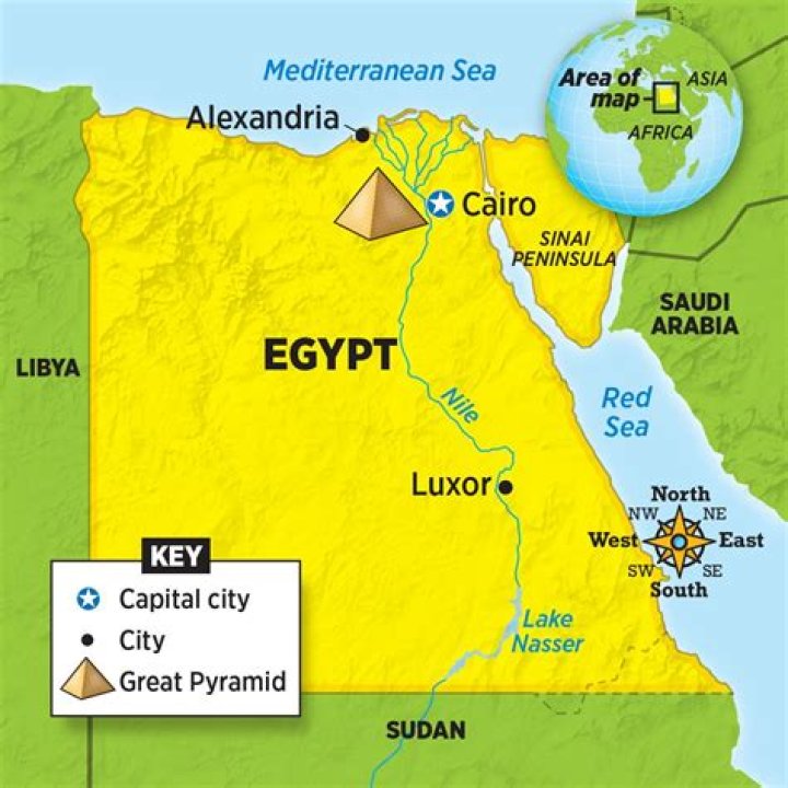 where are the pyramids in egypt map