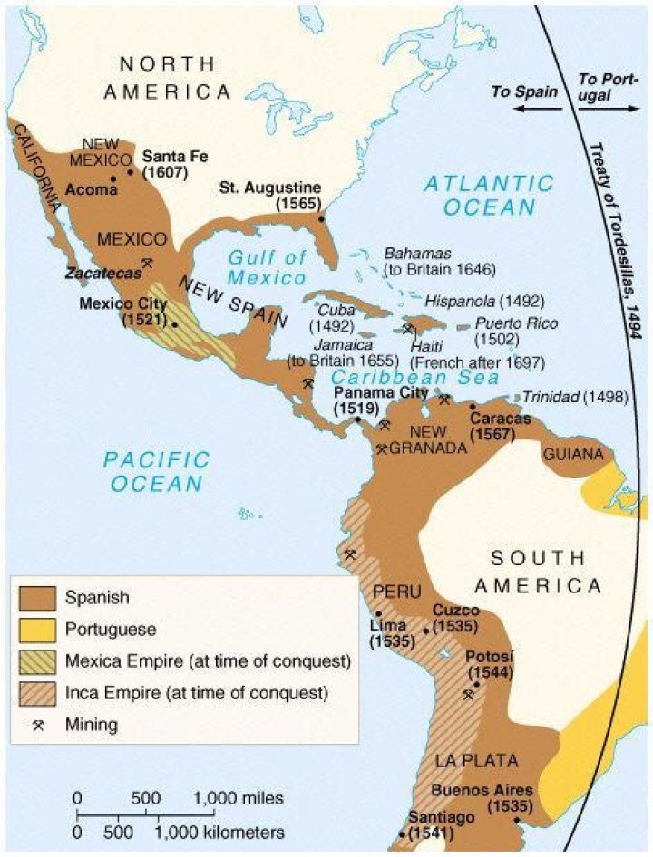 where did the spanish establish most of their missions in the americas?