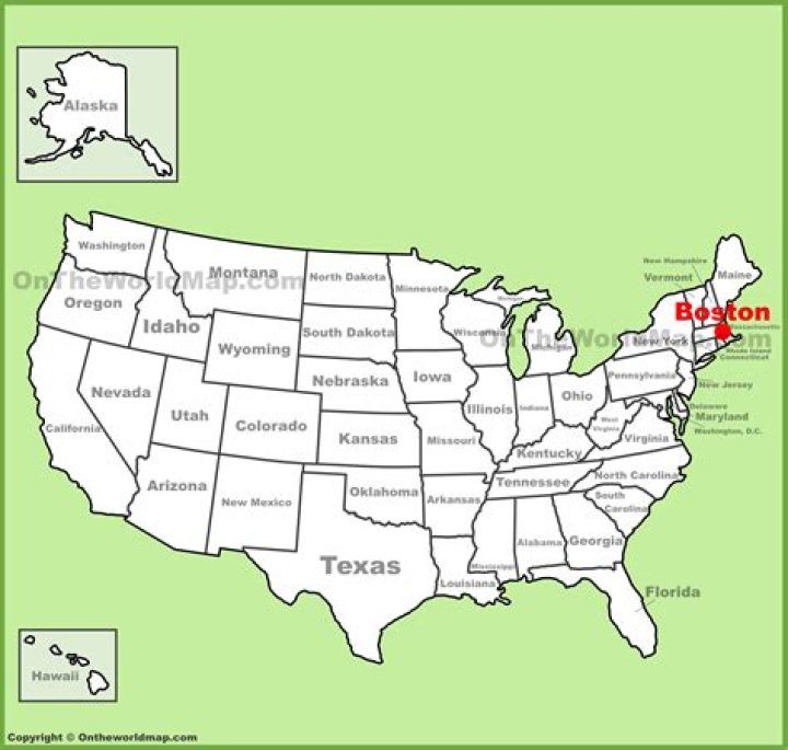 where is boston located on a map