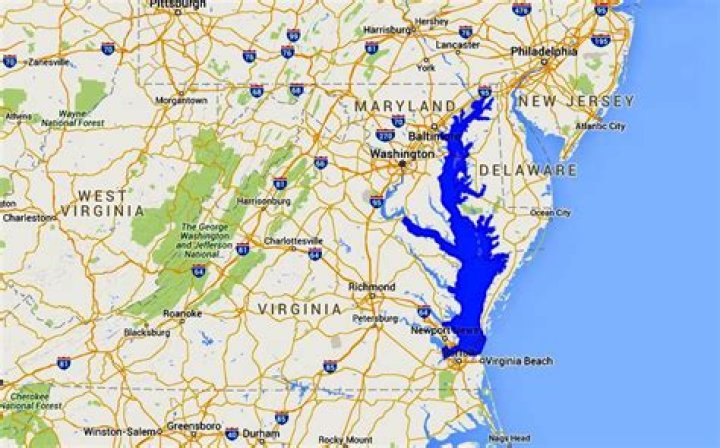 where is chesapeake bay on a map