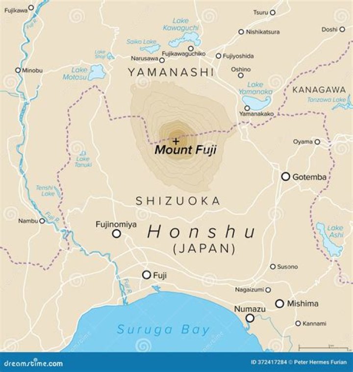 where is mount fuji in japan on a map