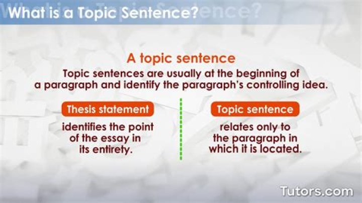 where is the topic sentence usually found