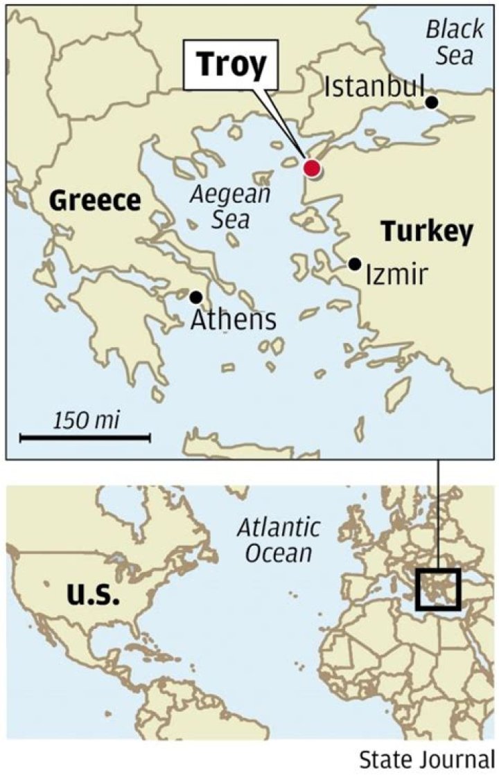 where is troy located on a map