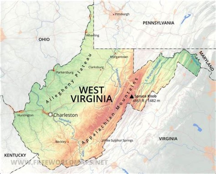 where is west virginia on the us map