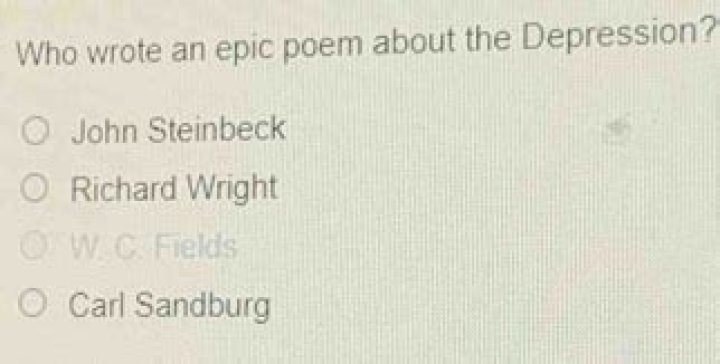 who wrote an epic poem about the depression?