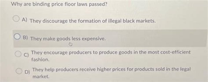 why are binding price floor laws passed?