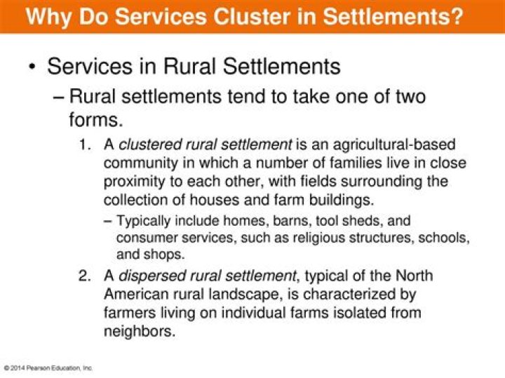 why are services clustered in settlements