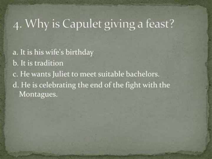 why is capulet giving a feast